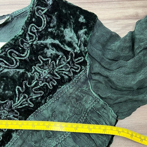 90s Insane embroidered crushed  velvet maxi skirt & top set - Picture 4 of 9